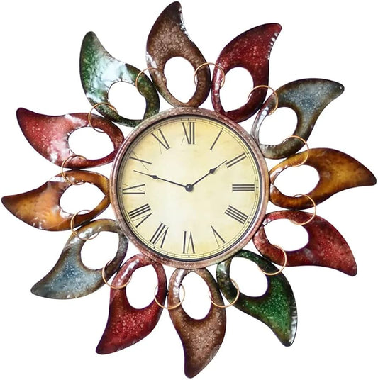 Sun Time Metal Sun Wall Clock Décor | Home & Room Decoration - Havenly Homes