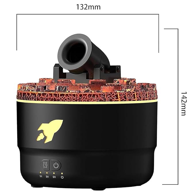 Volcano Lava Cannon Aroma Diffuser | 7-Color LED Night Light