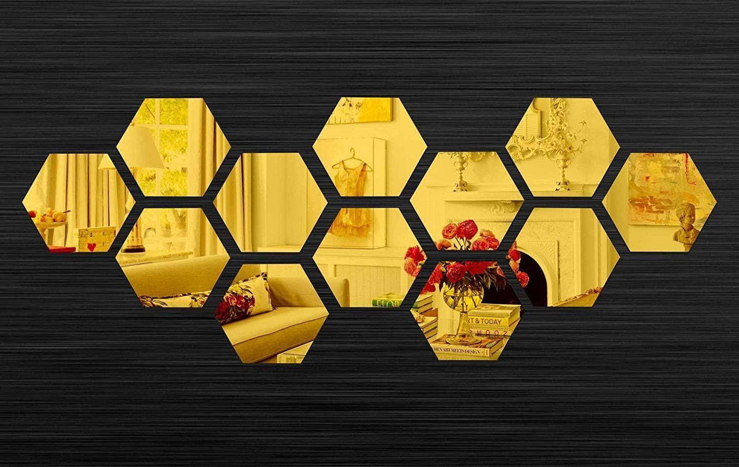 3D Gold Acrylic Hexagon Mirror Wall Stickers – Havenly Homes