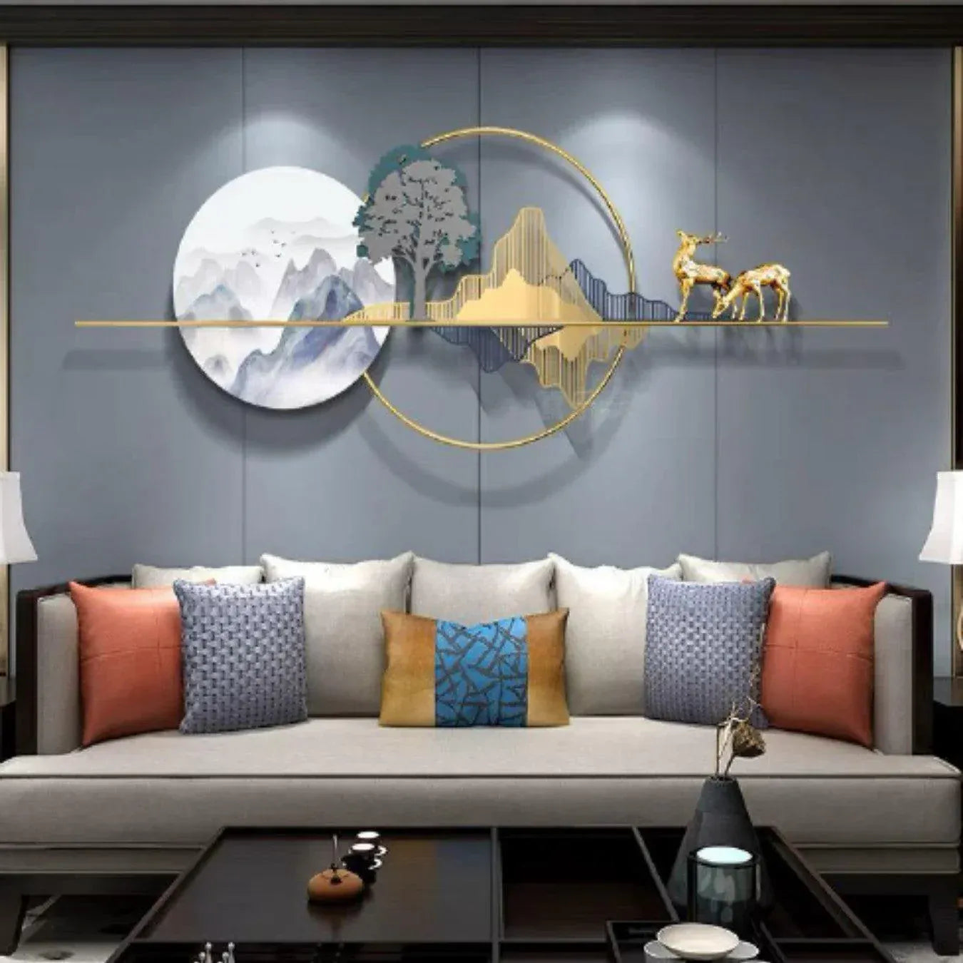 Blissful 2 Deer Decor Metal Wall Art | Iron & MDF Wall Décor for Living Room – Havenly Homes - Havenly Homes