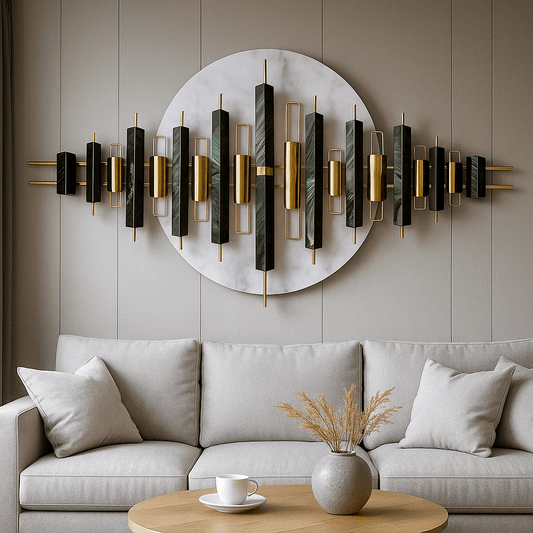 Elevate Your Space with V Gold Marble Decor - Luxury Modern Wall Art - Havenly Homes