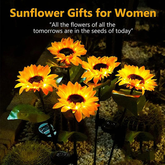 LED Solar Sunflower Flower Light | Havenly Homes
