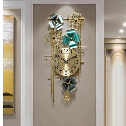 Rhombus Clover Time Wall Clock Iron & MDF Modern Geometric Home Décor - Havenly Homes