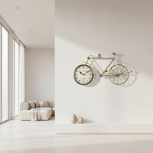 Cycle Clock Vintage Iron & MDF Bicycle Wall Clock for Home Décor - Havenly Homes