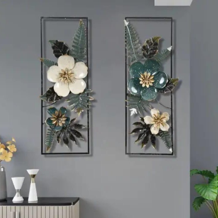 White N Green Panel – Metal Wall Décor | Home & Room Decoration - Havenly Homes