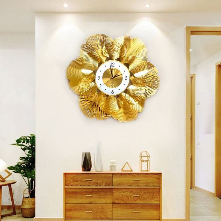 Iris Time Metal Wall Clock Décor | Elegant Home Decoration - Havenly Homes