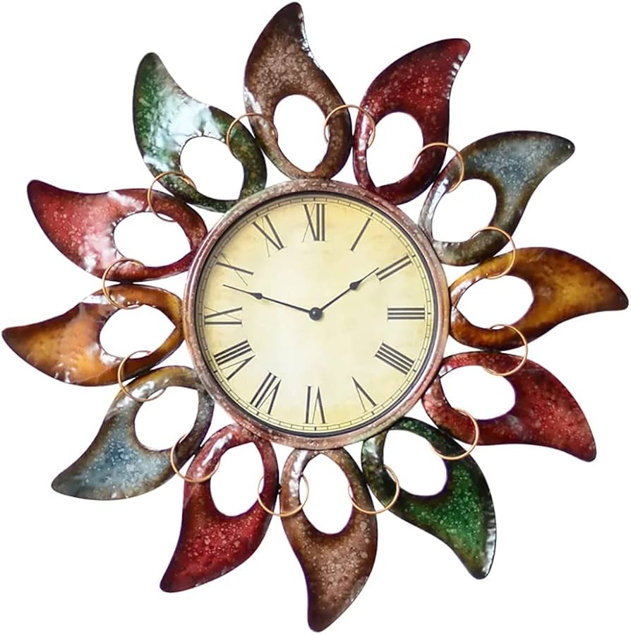 Sun Time Metal Sun Wall Clock Décor | Home & Room Decoration - Havenly Homes