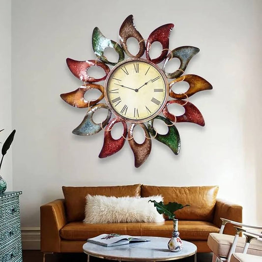 Sun Time Metal Sun Wall Clock Décor | Home & Room Decoration - Havenly Homes