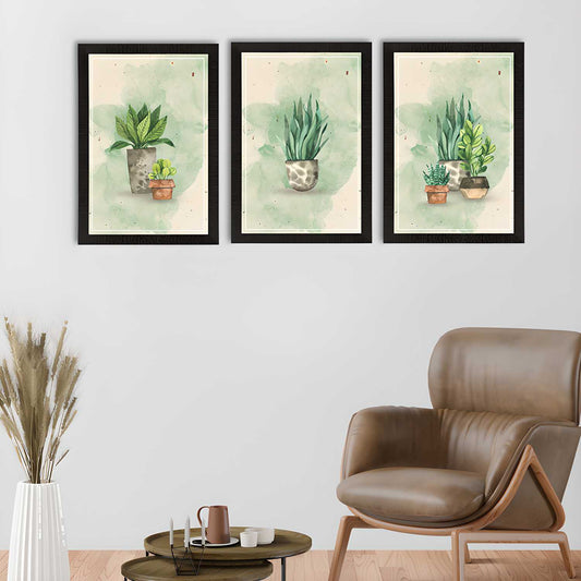 Watercolour Flower Pot UV Art Painting Set of 3 – Havenly Homes