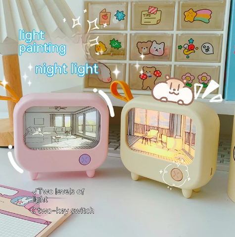 TV Painting LED Night Light Table Lamp | Havenly Homes