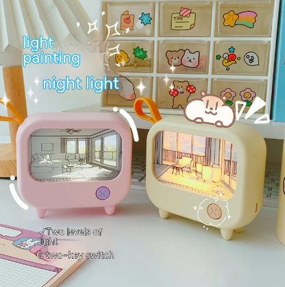 TV Painting LED Night Light Table Lamp | Havenly Homes