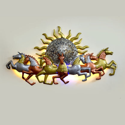 Sun Horses Wall Décor Premium Iron Horse Design Metal Wall Art - Havenly Homes