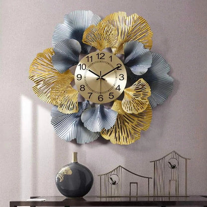 Iris Time Metal Wall Clock Décor | Elegant Home Decoration - Havenly Homes
