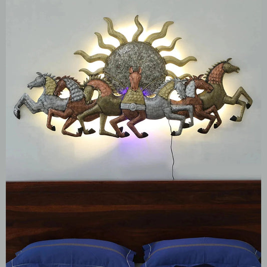 Sun Horses Wall Décor Premium Iron Horse Design Metal Wall Art - Havenly Homes