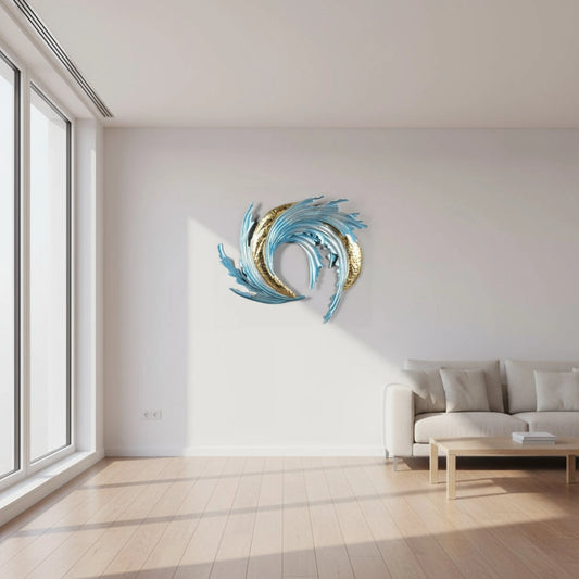 Sea Dragon Wall Décor Premium Iron Metal Wall Art for Home Decoration - Havenly Homes